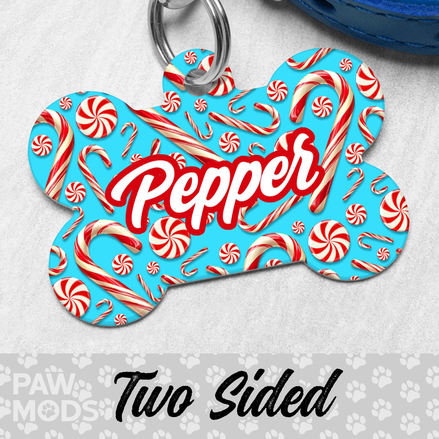 Candy Cane Dog Tag.