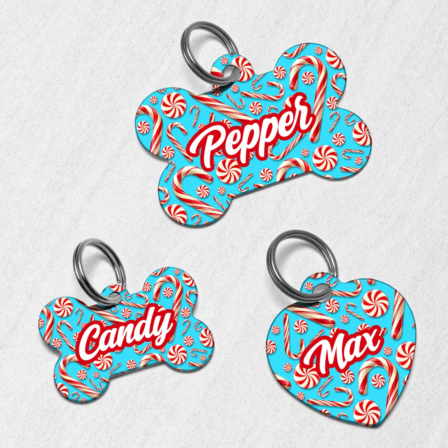 Candy Cane Dog Tag