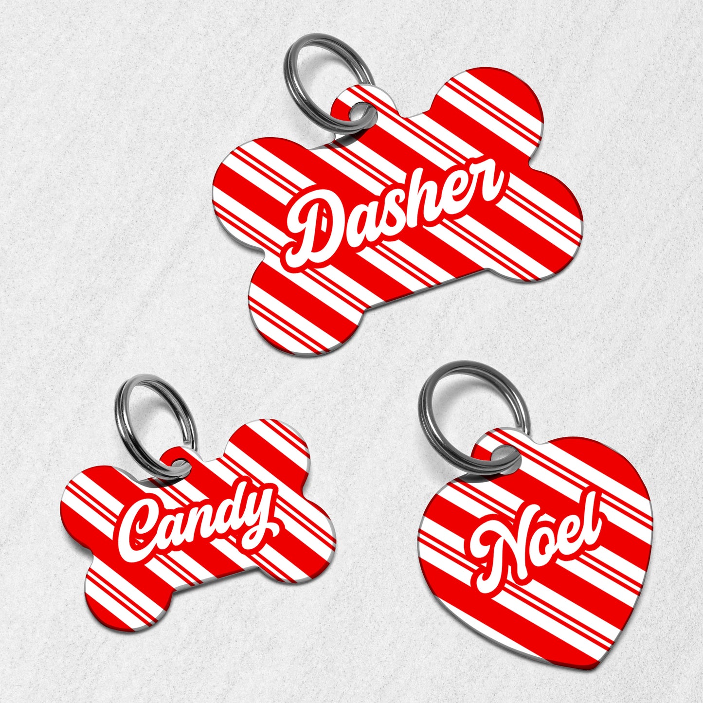 Candy Cane Stripes Dog Tag