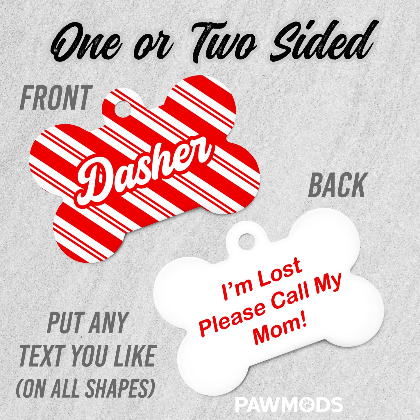 Candy Cane Stripes Dog Tag
