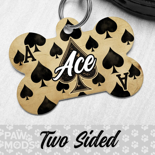 Ace of Spades Dog Tag For Dogs Personalized.