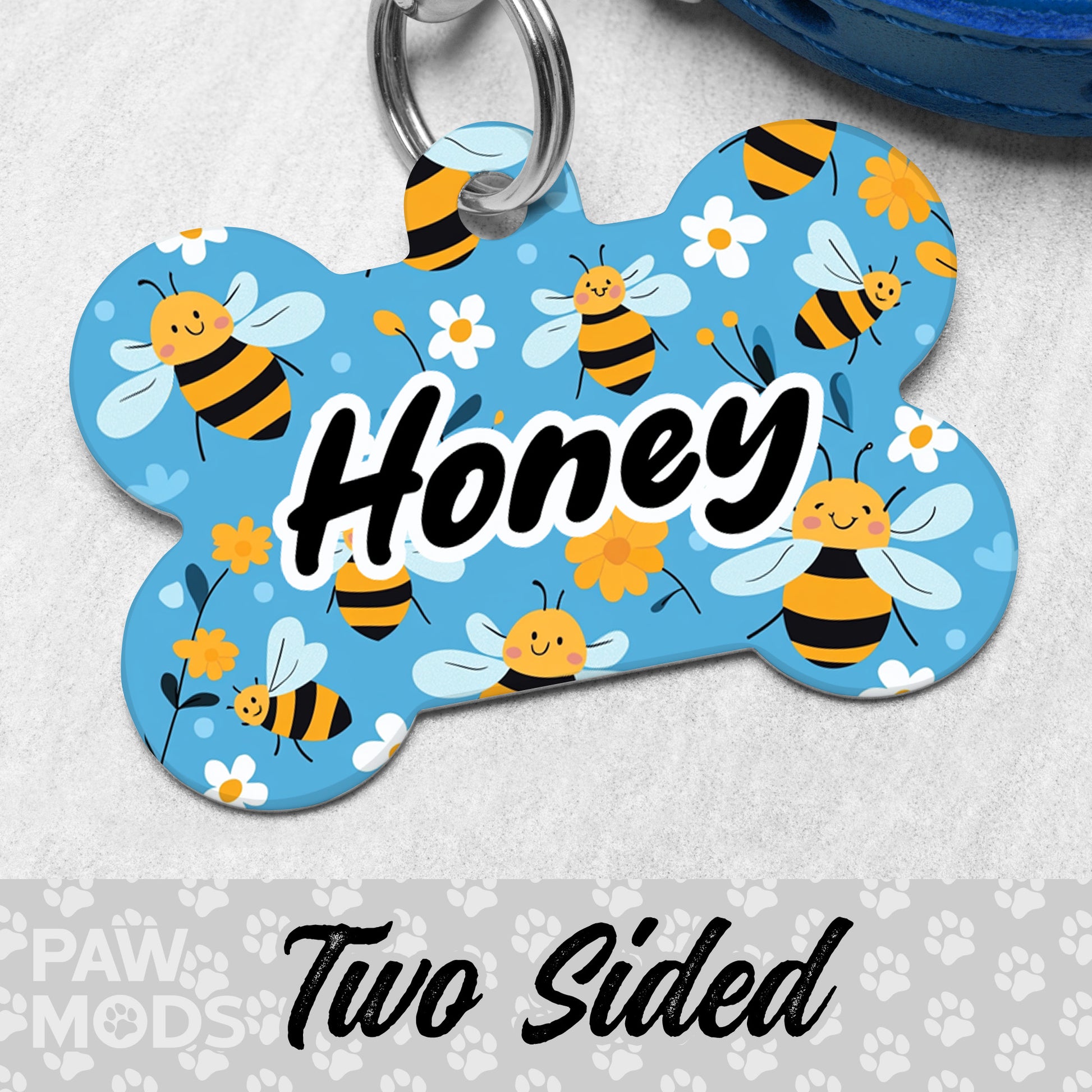 Honey Bee Dog Tag. Bee Pet ID.