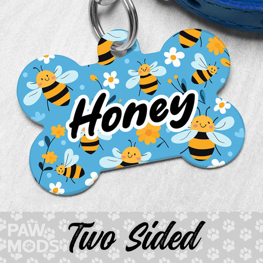 Honey Bee Dog Tag. Bee Pet ID.