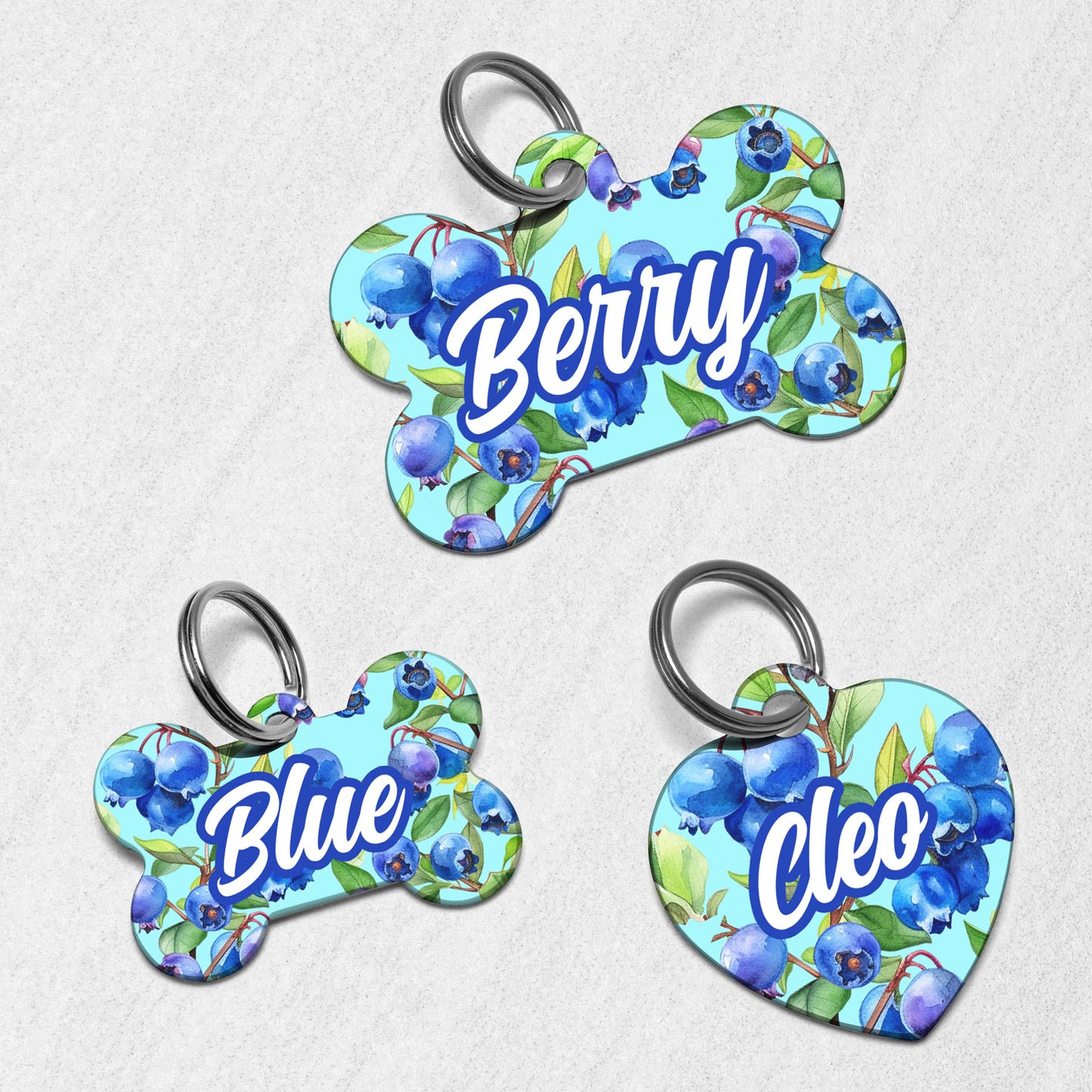 Blue Berries Dog Tag