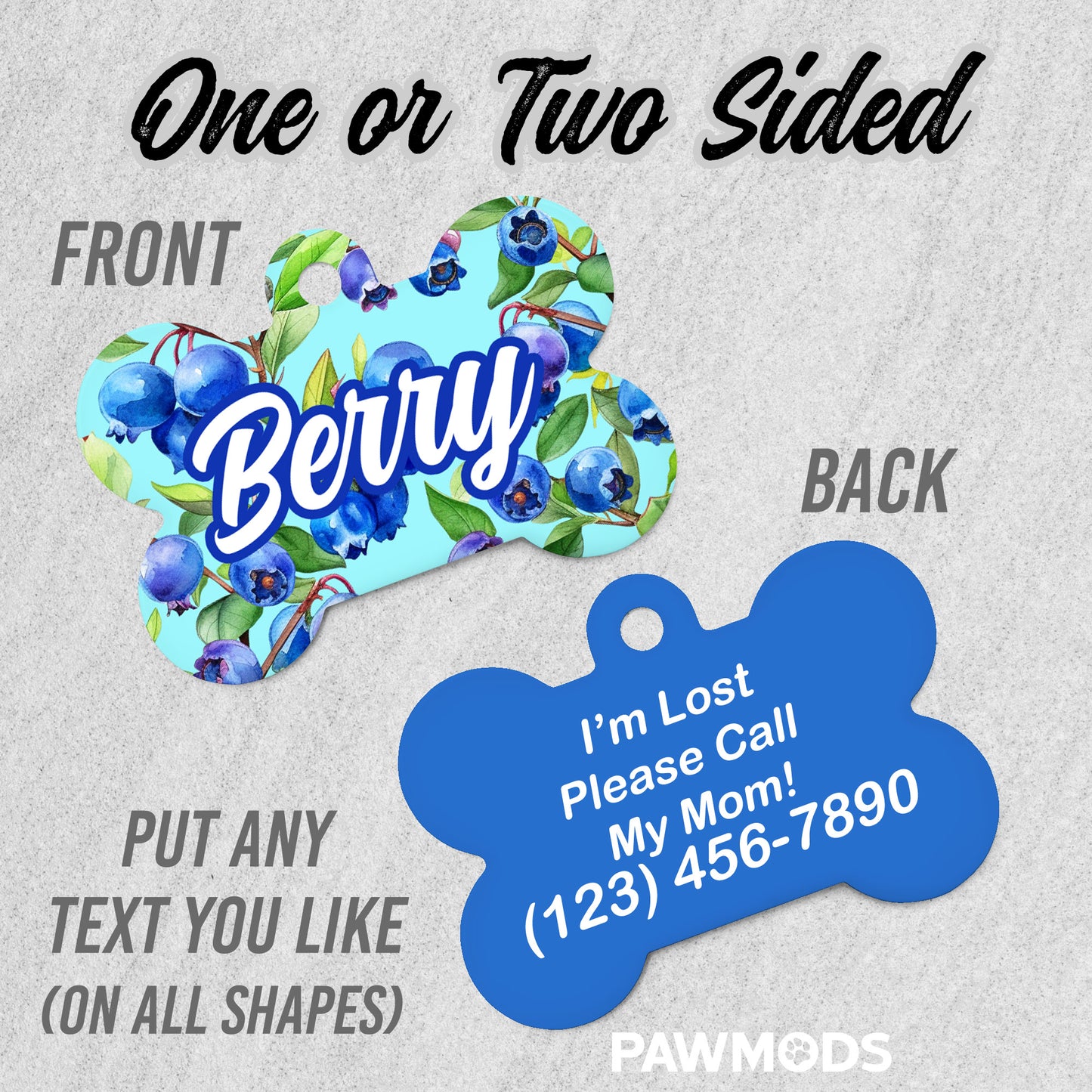 Blue Berries Dog Tag