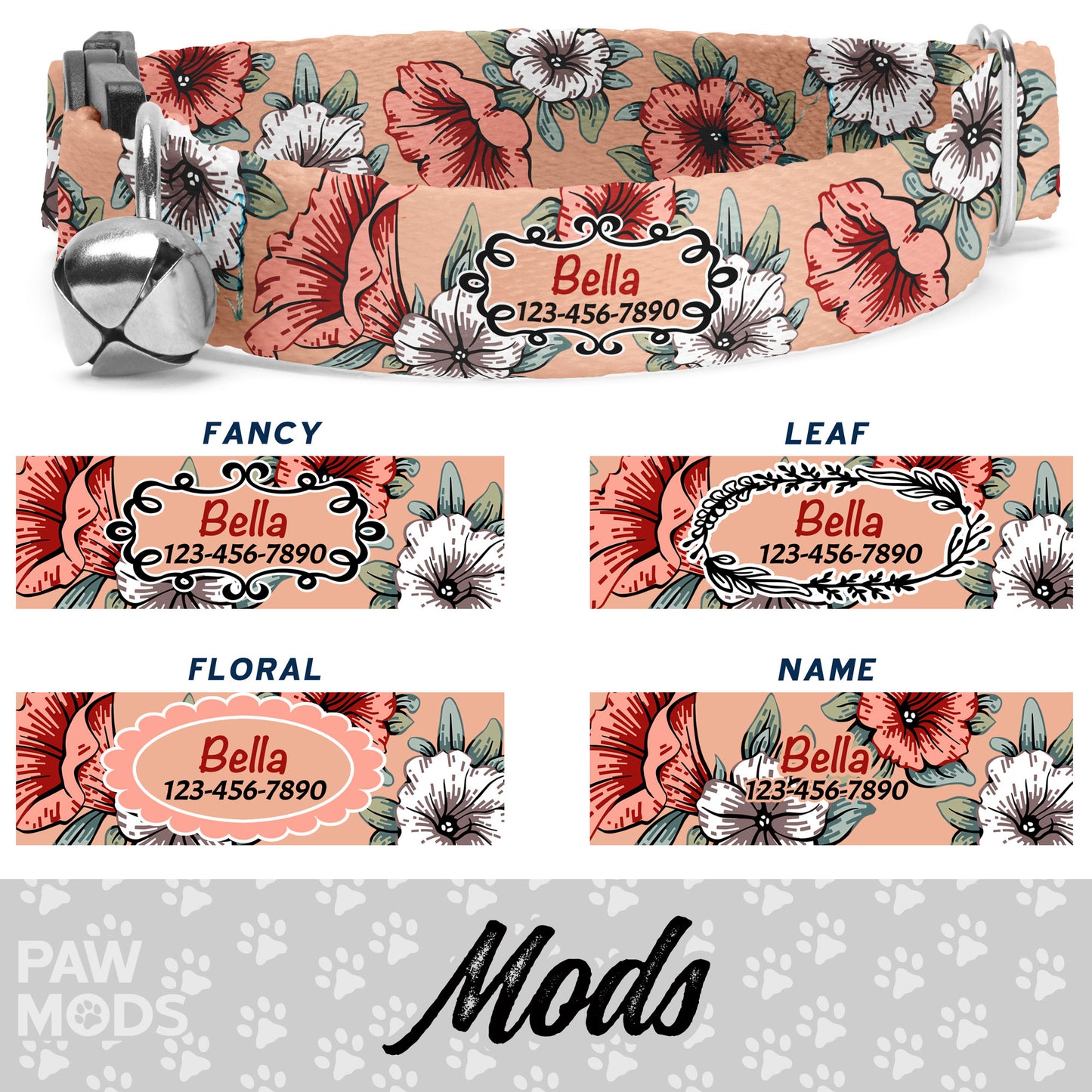 Boho Floral Cat Collar