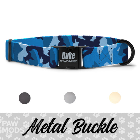 Blue Camo Dog Collar