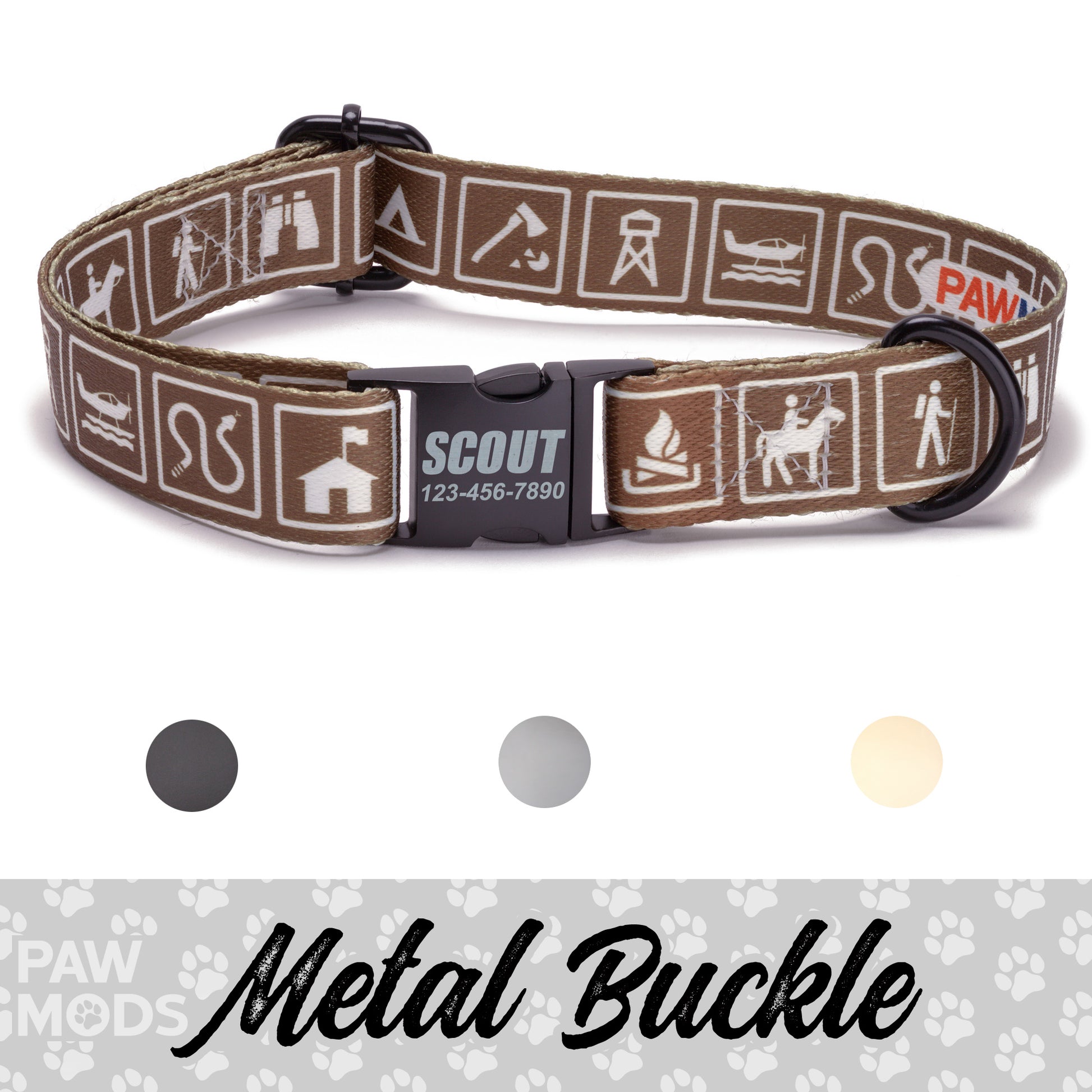 Camp Signs Dog Collar