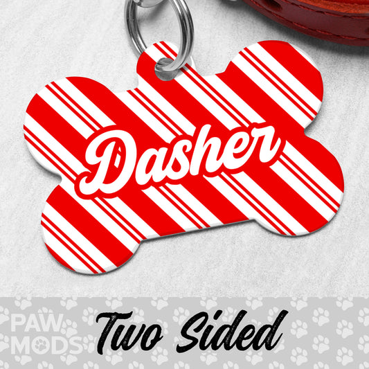 Candy Cane Stripes Dog Tag