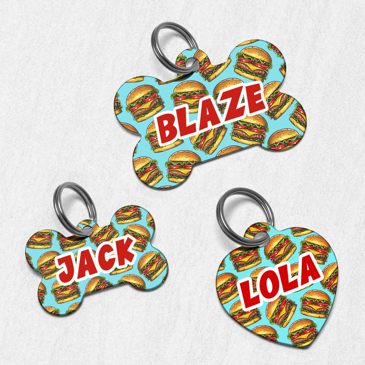 Cheeseburger Dog Tag