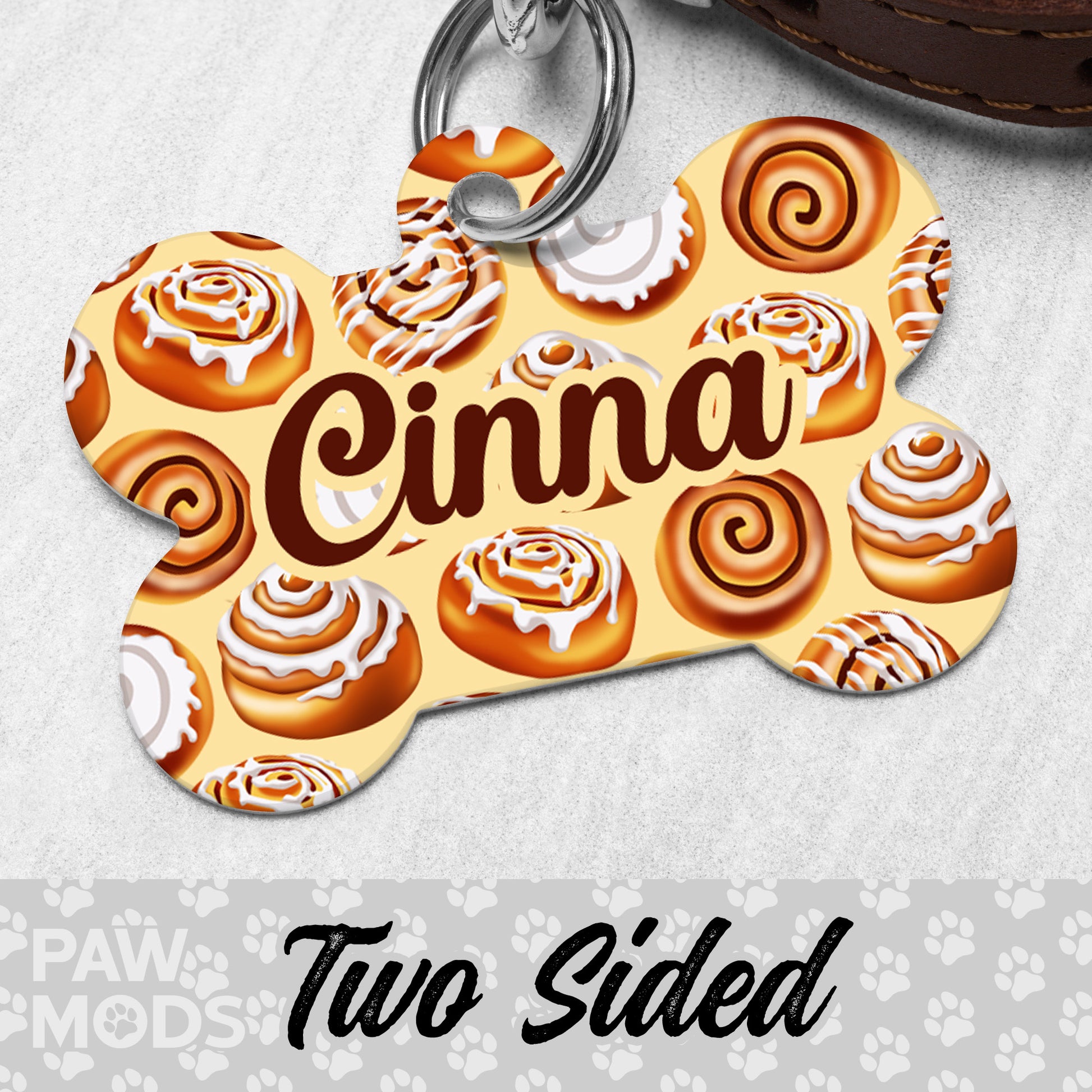 Cinnamon Roll Dog Tag