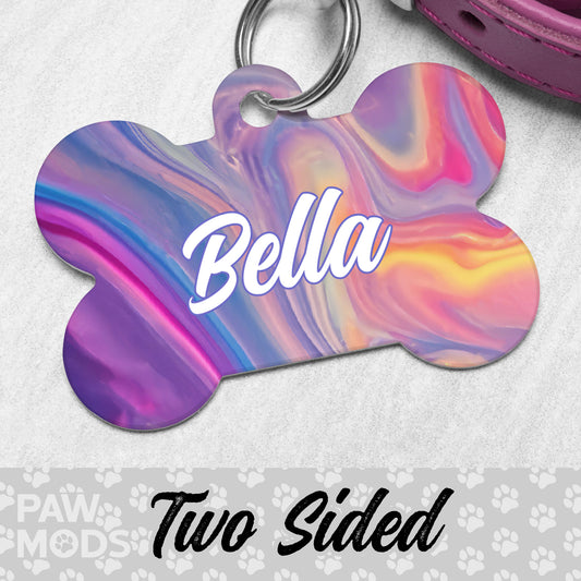 Color Swirl Dog Tag