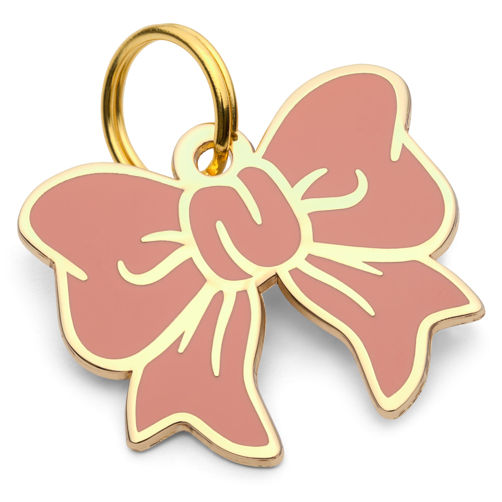 Pink Coquette Bow Dog Tag - Custom Enamel Pet ID Tag
