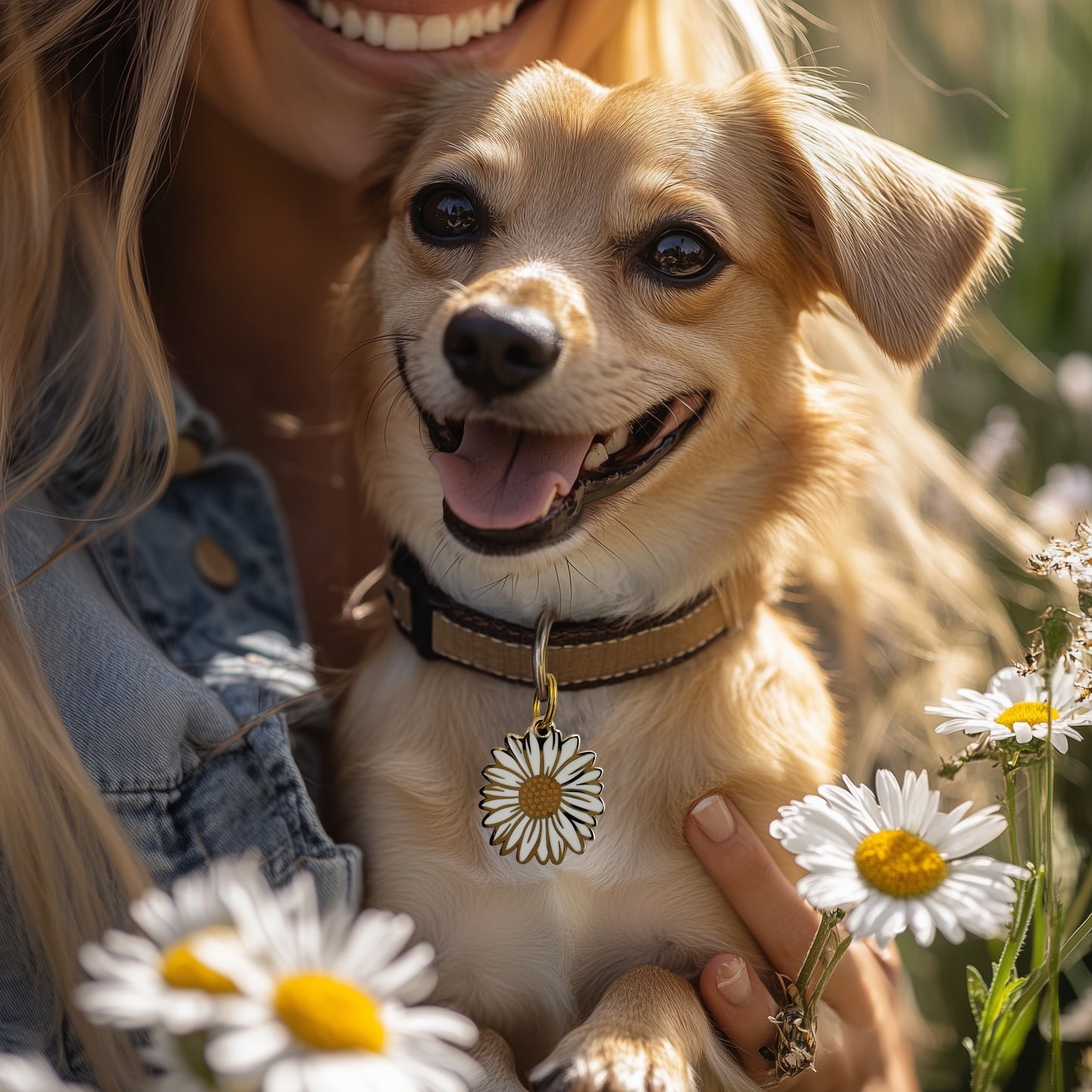 Daisy Dog Tag - Custom Enamel Pet ID Tag