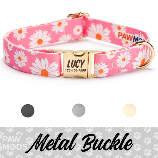 Pink Daisy Dog Collar