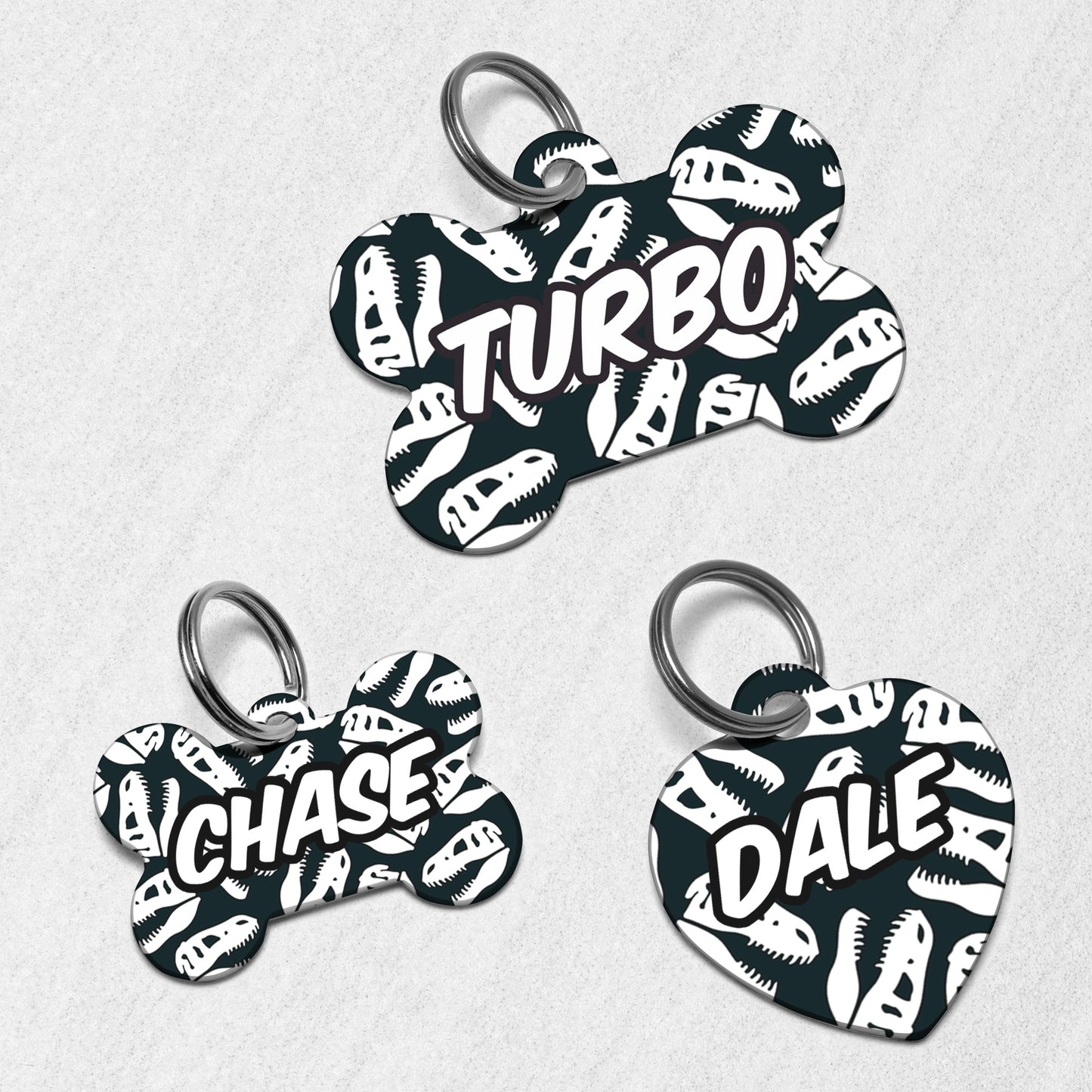 Dino Skulls Dog Tag