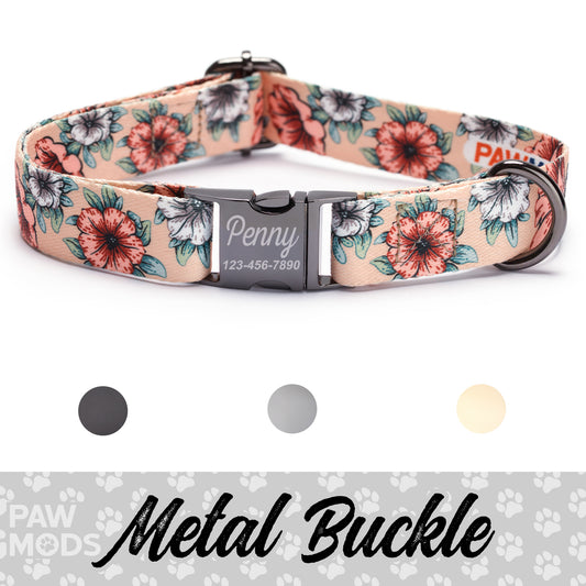 Hibiscus Floral Boho Dog Collar