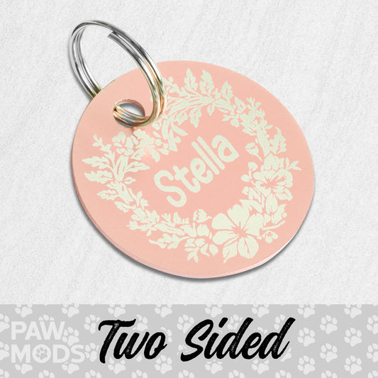 Floral Heart Dog Tag