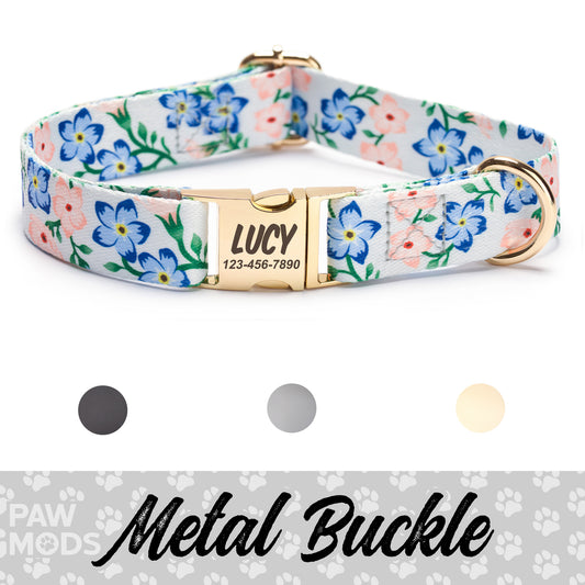 Forgot me Nots Floral Wedding Dog Collar