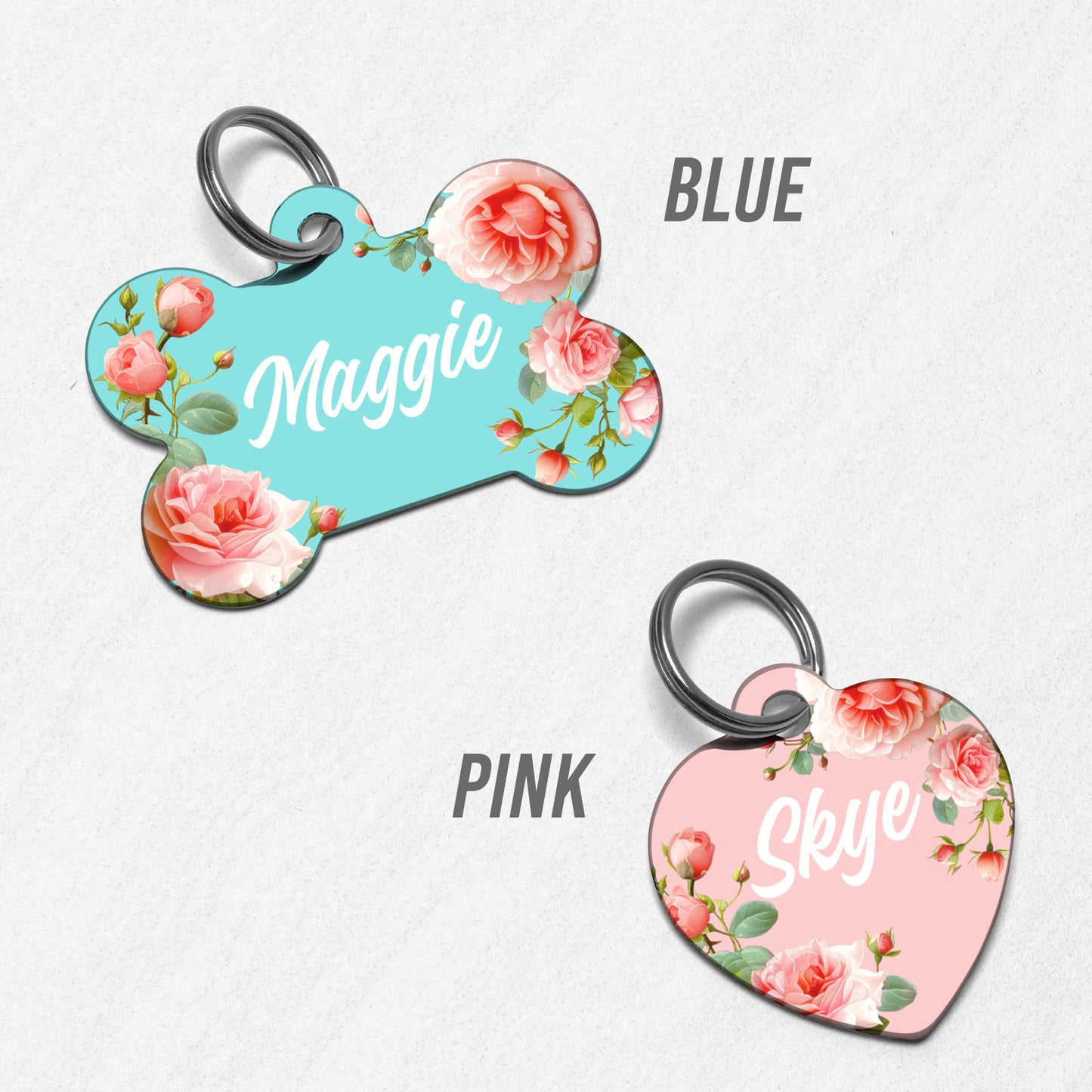 French Floral Dog Tag