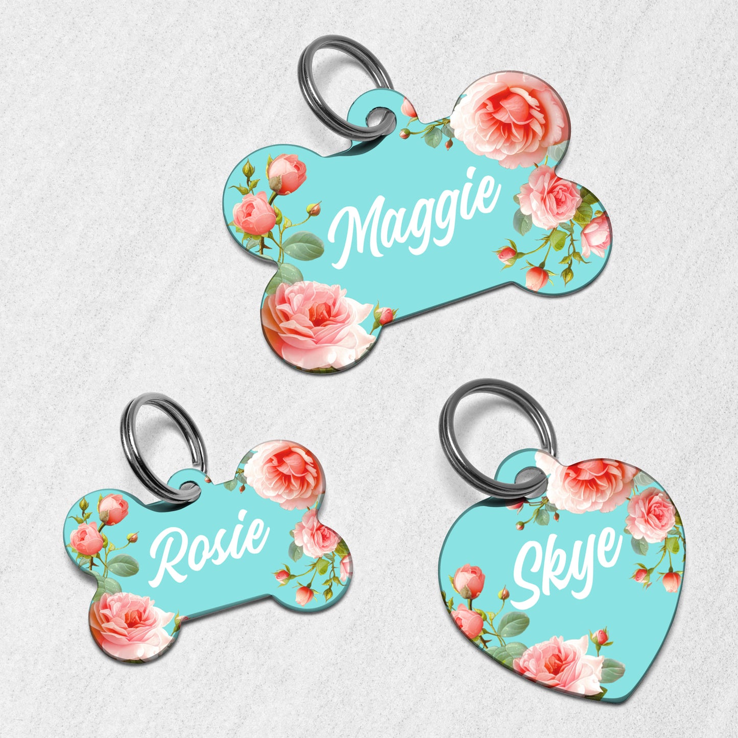 French Floral Dog Tag
