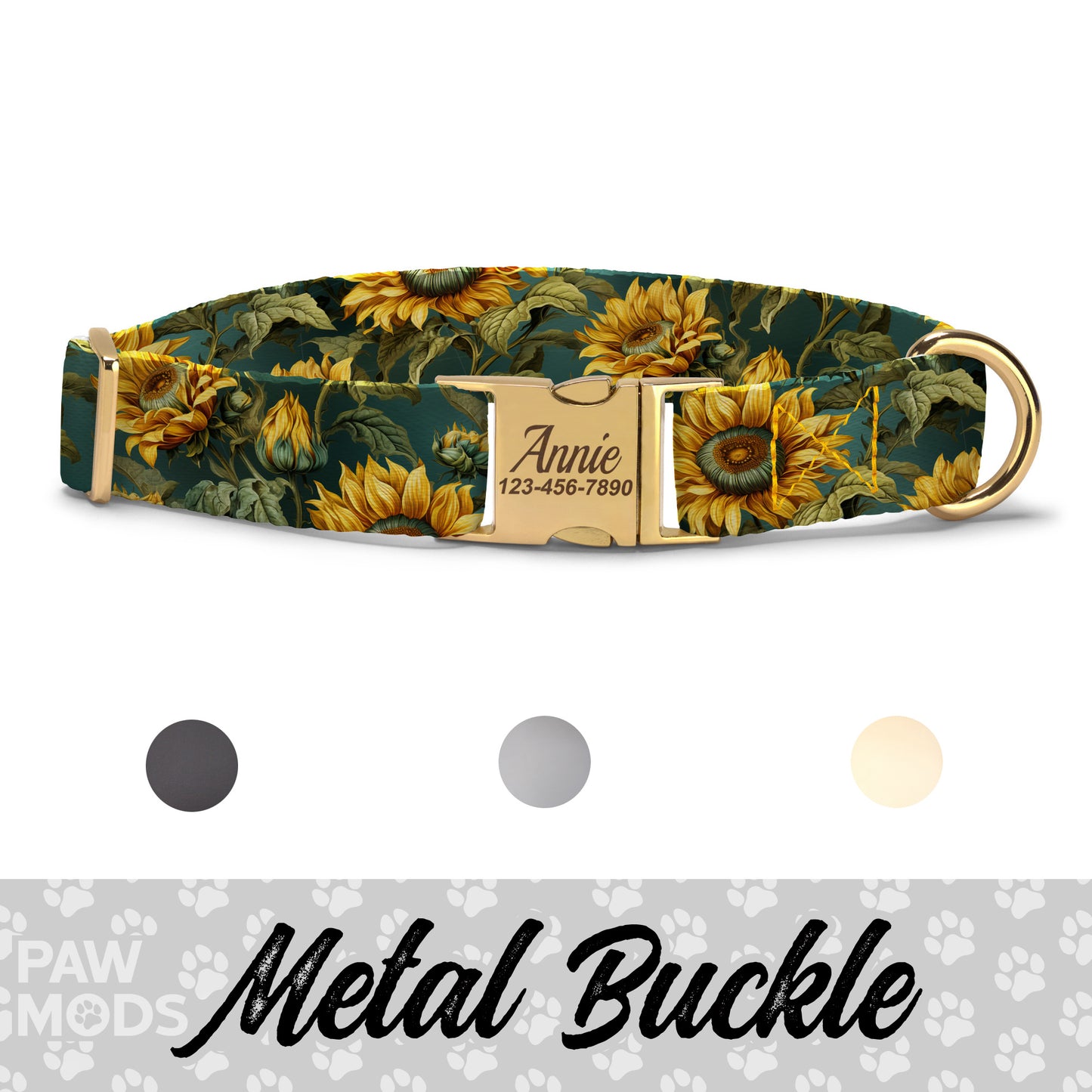 Green Sunflower Dog Tag