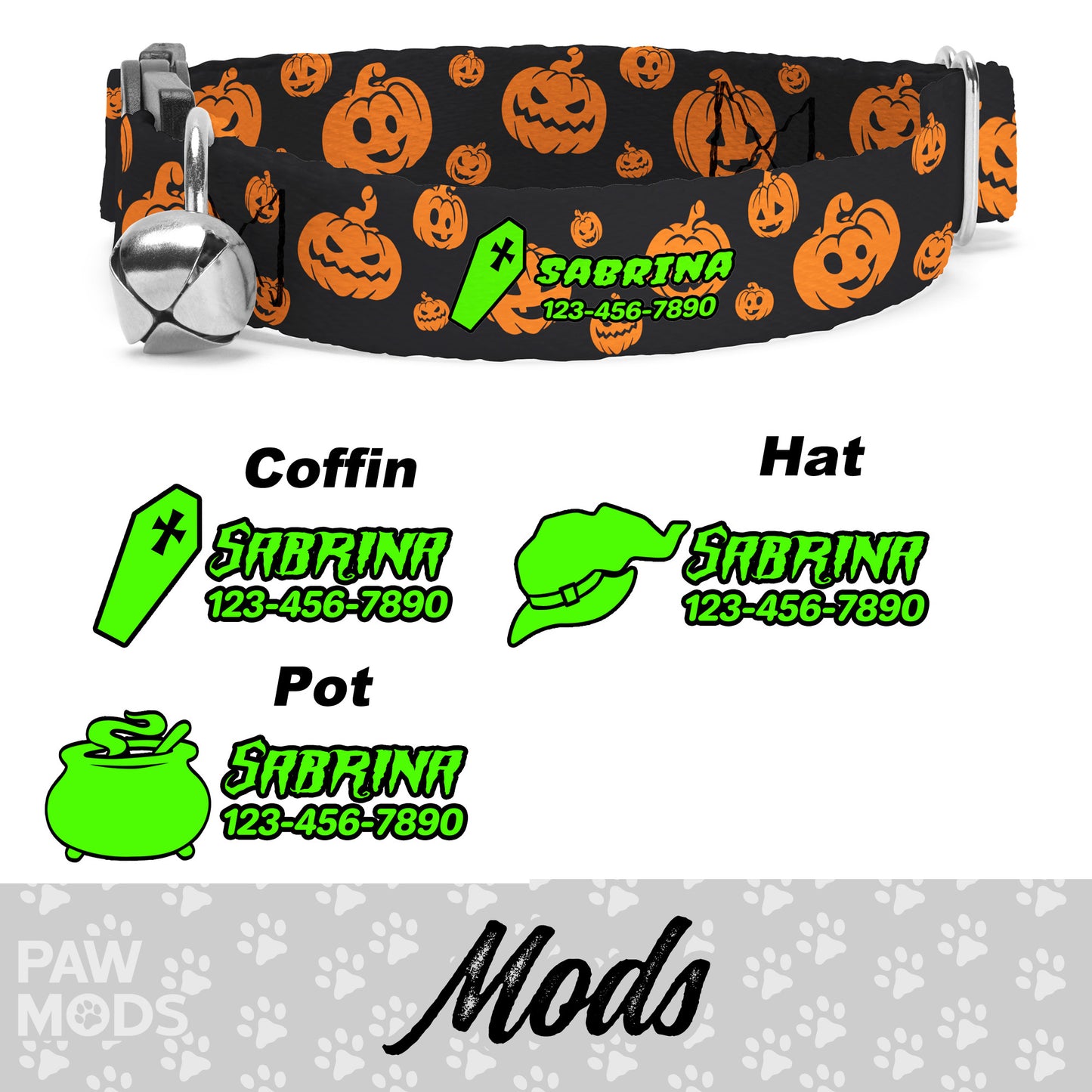 Halloween Pumpkin Cat Collar