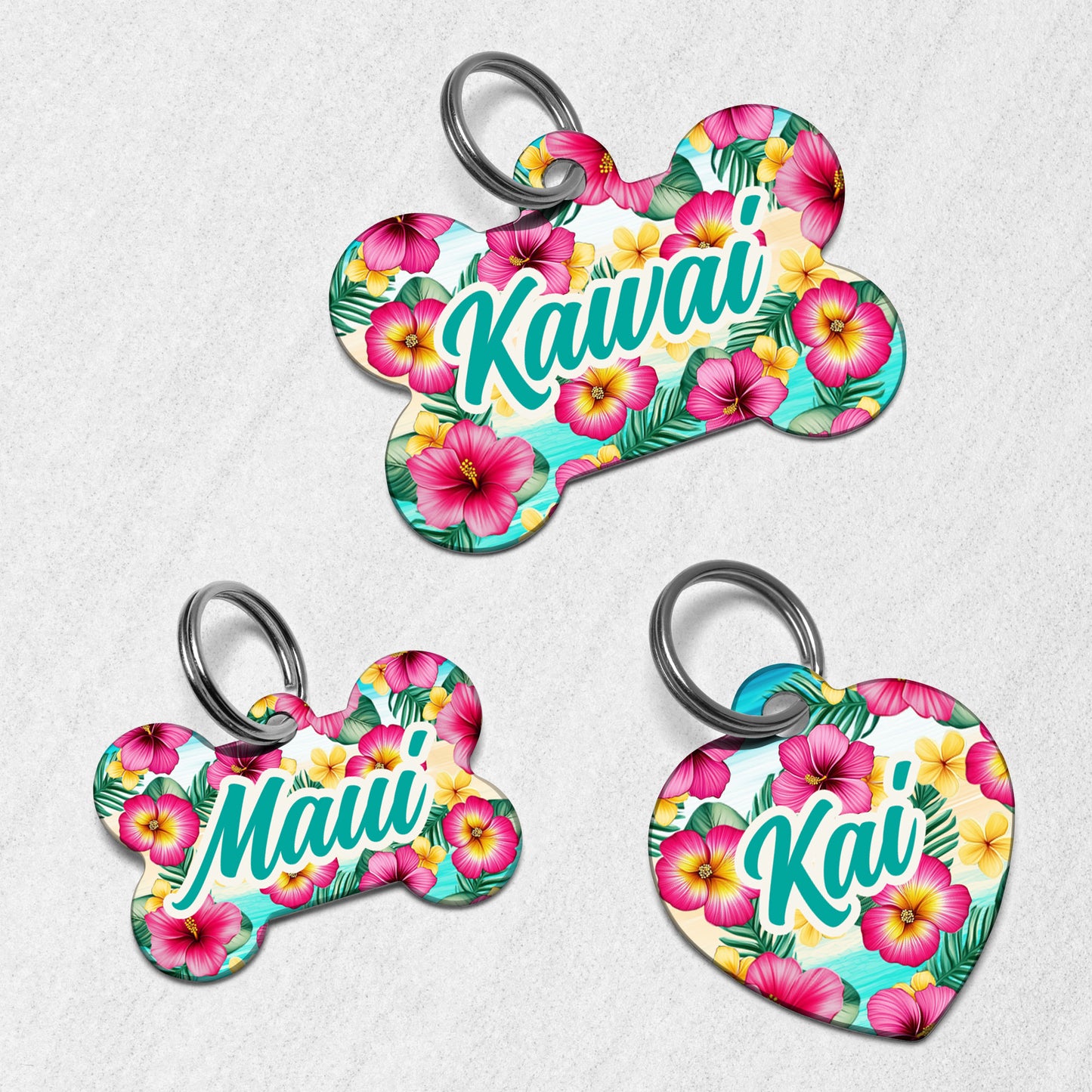 Hibiscus Dog Tag