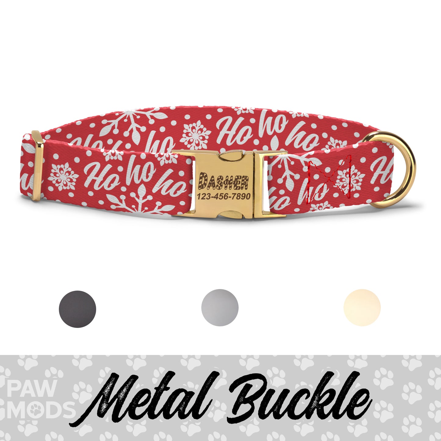 Snow Flakes Christmas Dog Collar