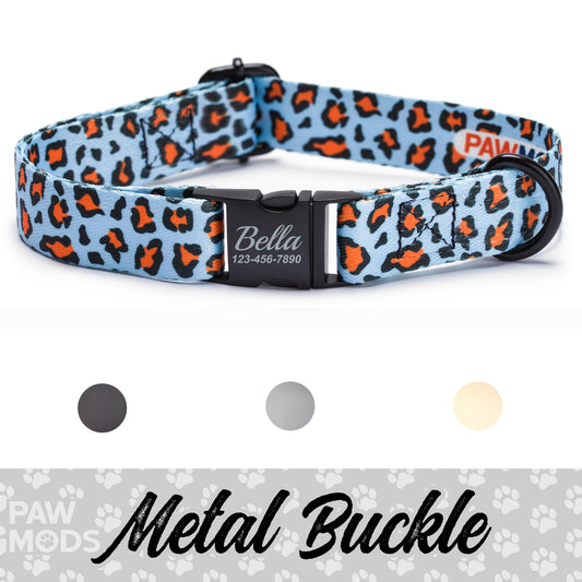 Blue Leopard Dog Collar