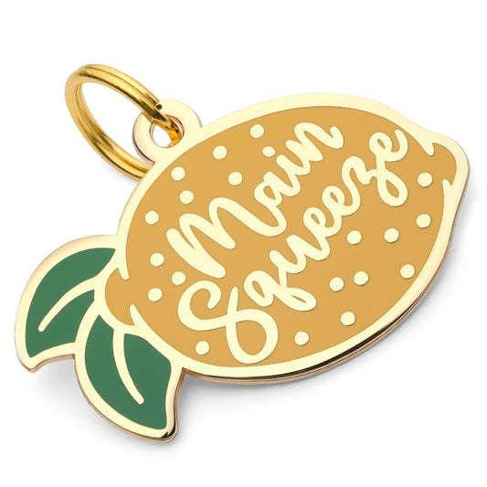 Main Squeeze Dog Tag - Custom Enamel Pet ID Tag Lemon