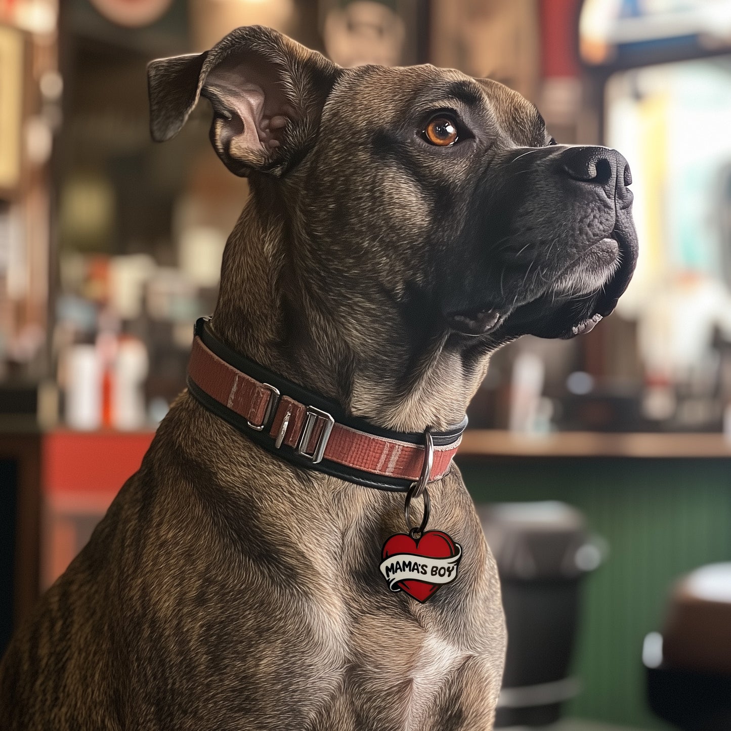 Mama's Boy Dog Tag - Custom Enamel Pet ID Tag