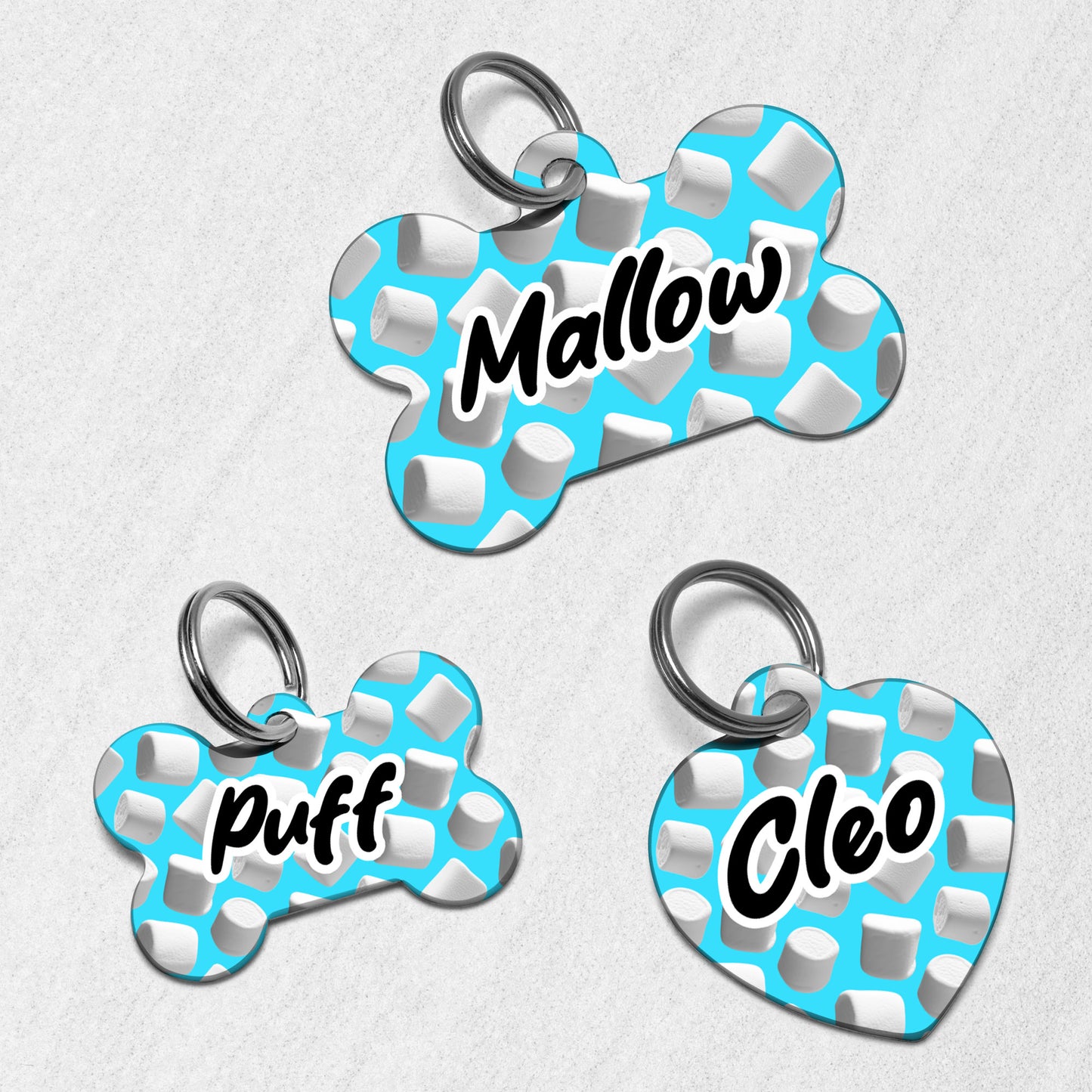Marshmallow Dog Tag