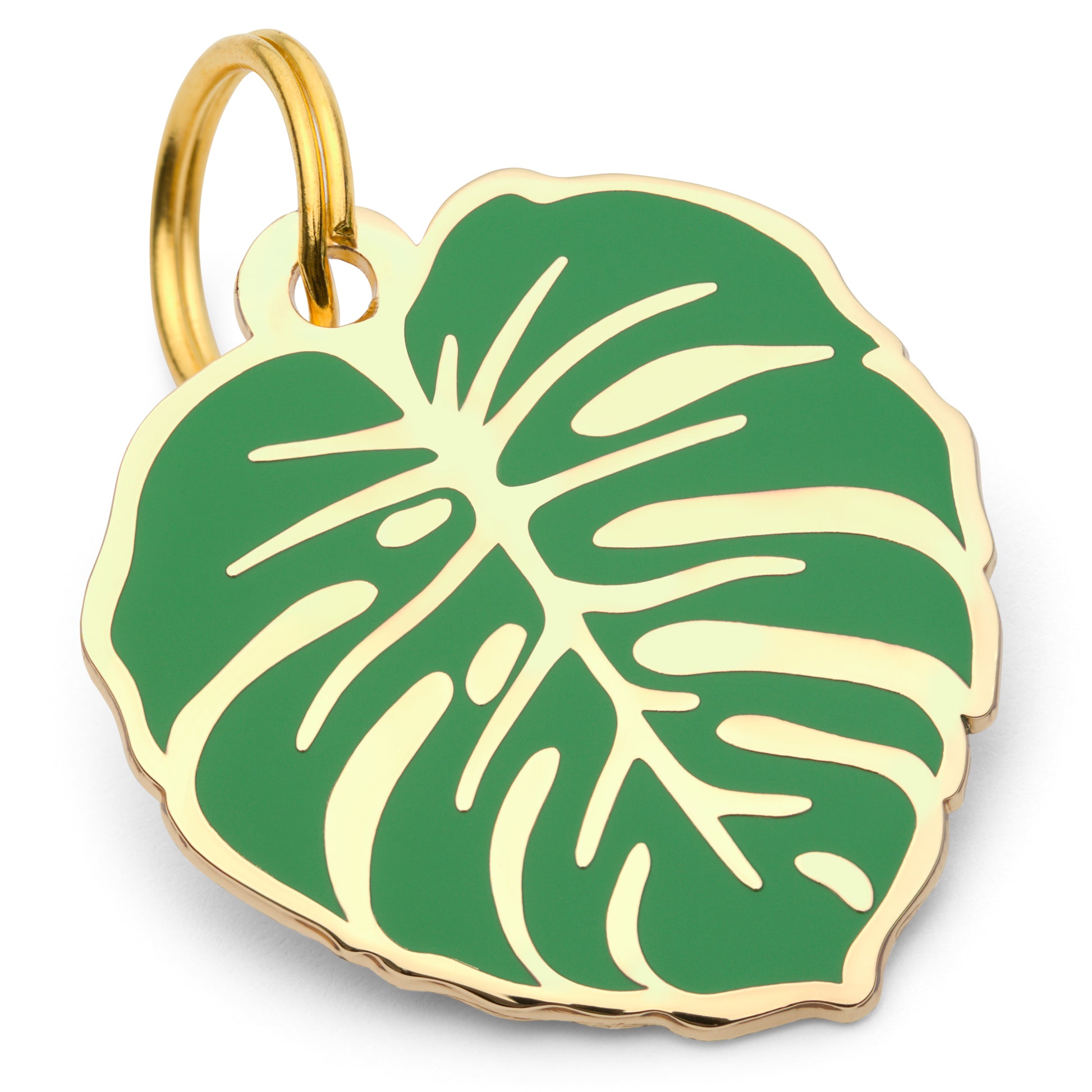 Monstera Leaf Enamel Dog Tag - Custom Enamel Pet ID Tag