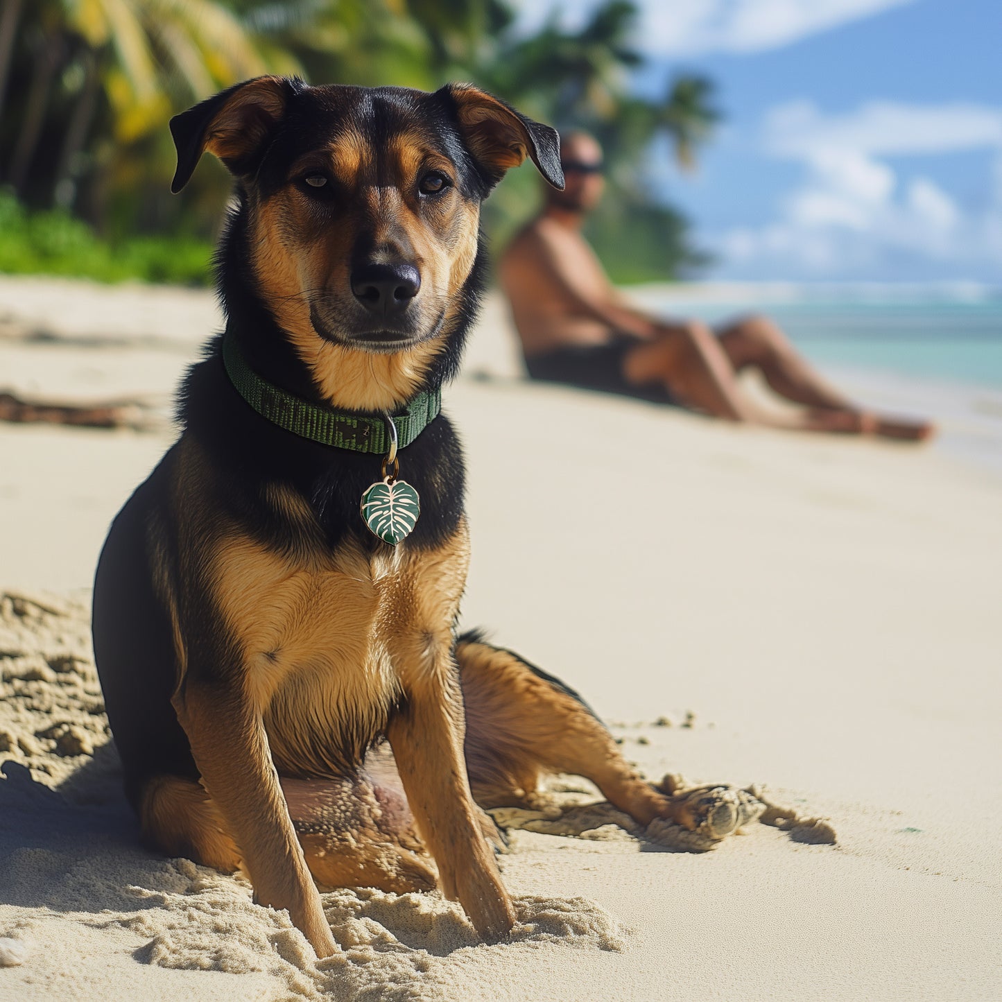 Monstera Leaf Enamel Dog Tag - Custom Enamel Pet ID Tag