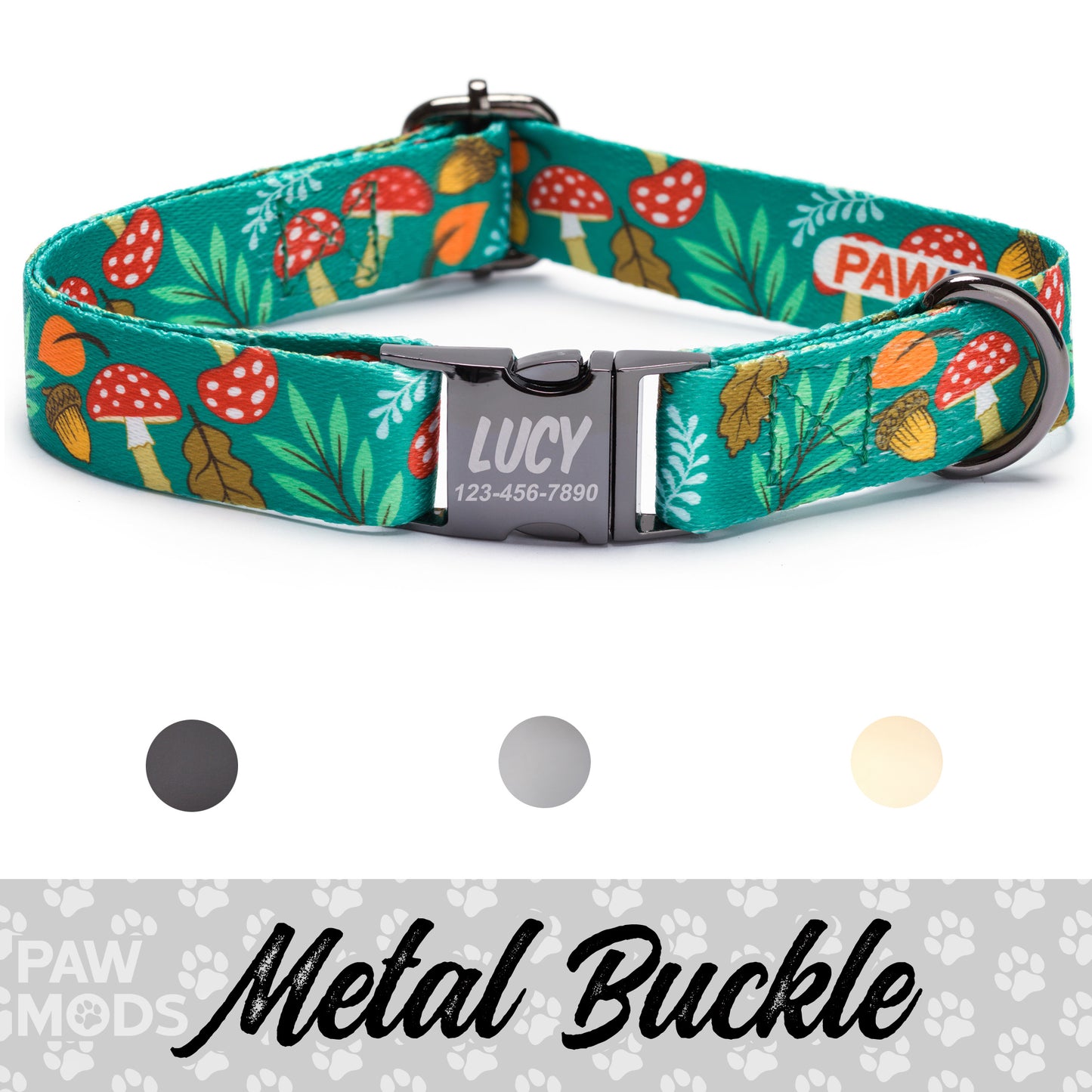 Mushrooms Dog Collar