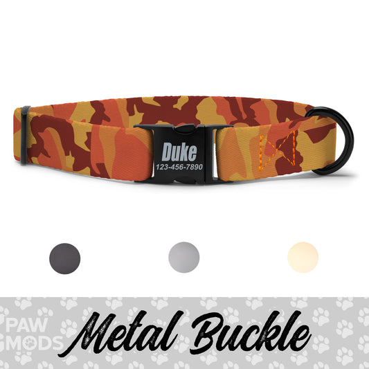 Orange Camo Dog Collar