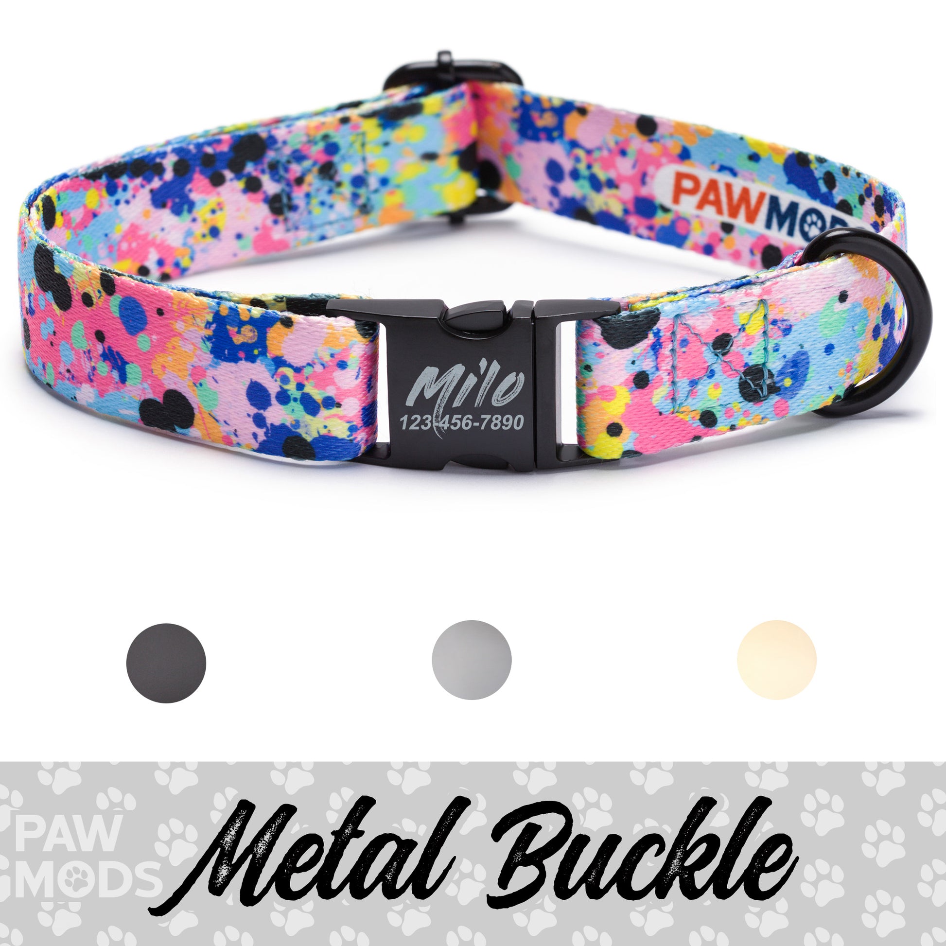 Paint Splatter Dog Collar