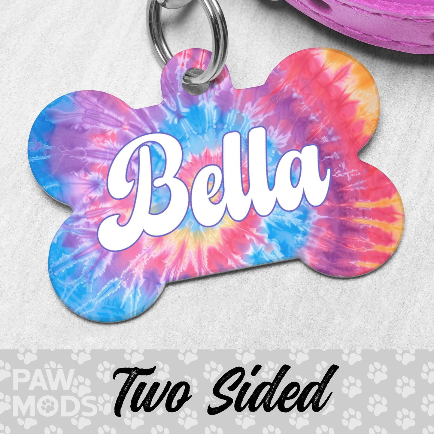 Tie Dye Dog Tag