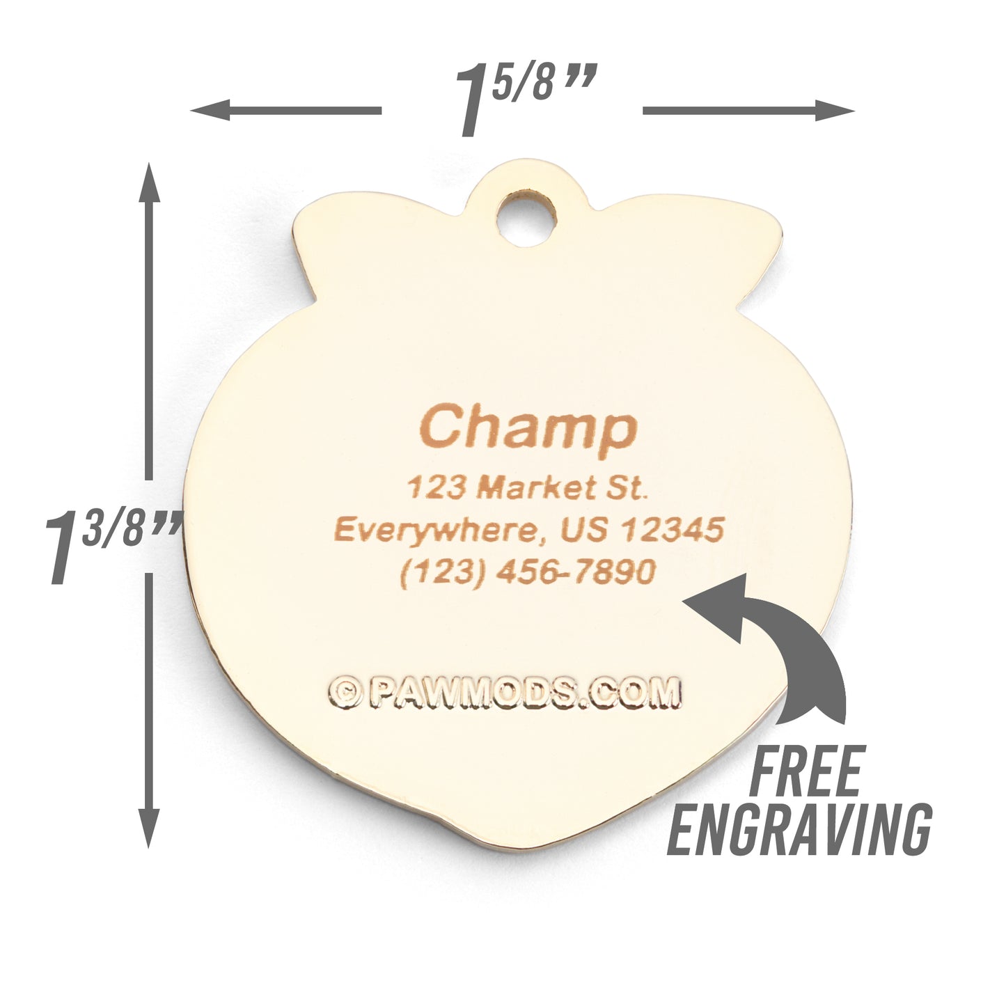 Peaches Dog Tag - Custom Enamel Pet ID Tag