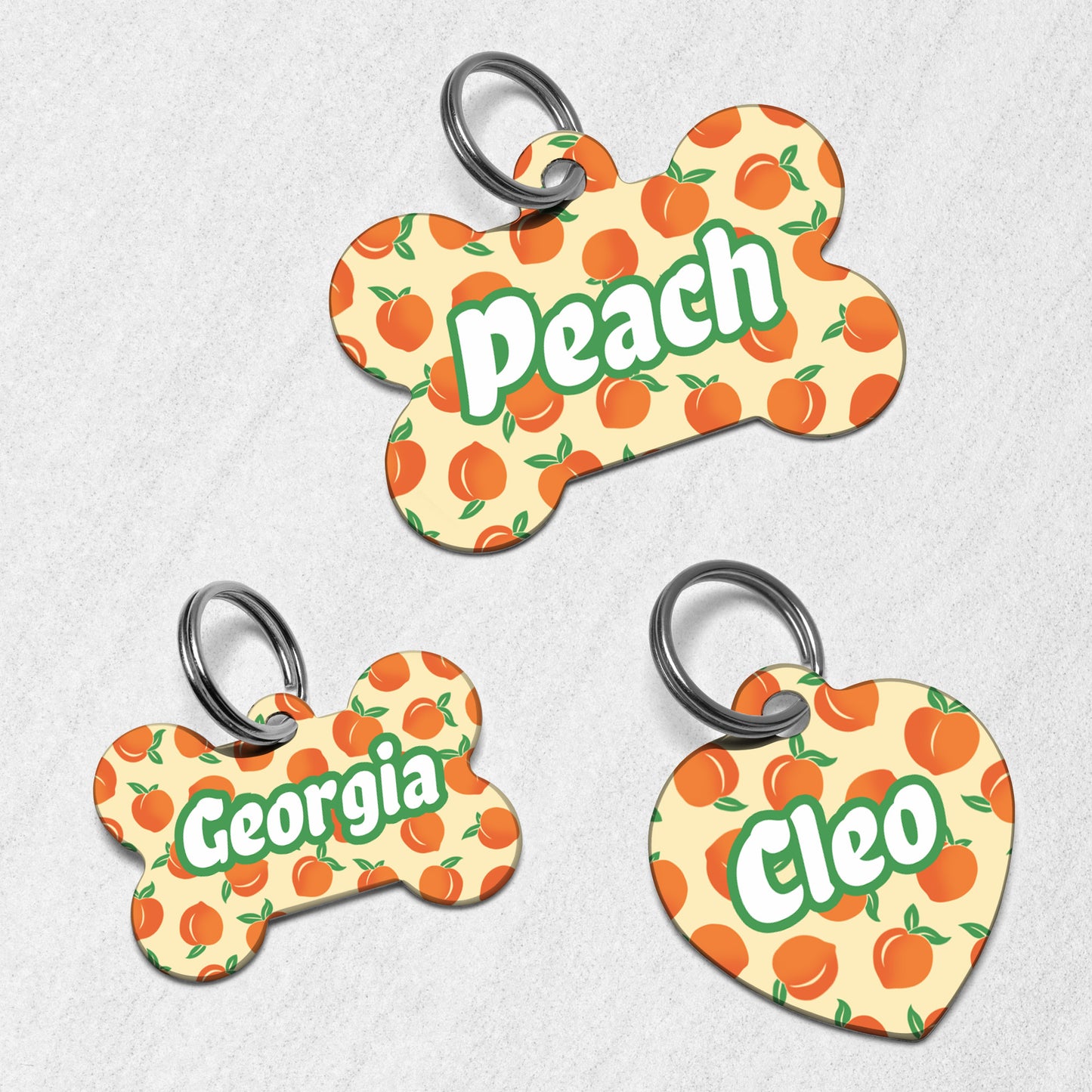 Peaches Orange Dog Tag