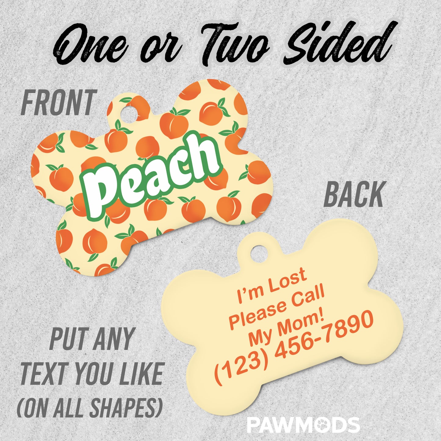 Peaches Orange Dog Tag
