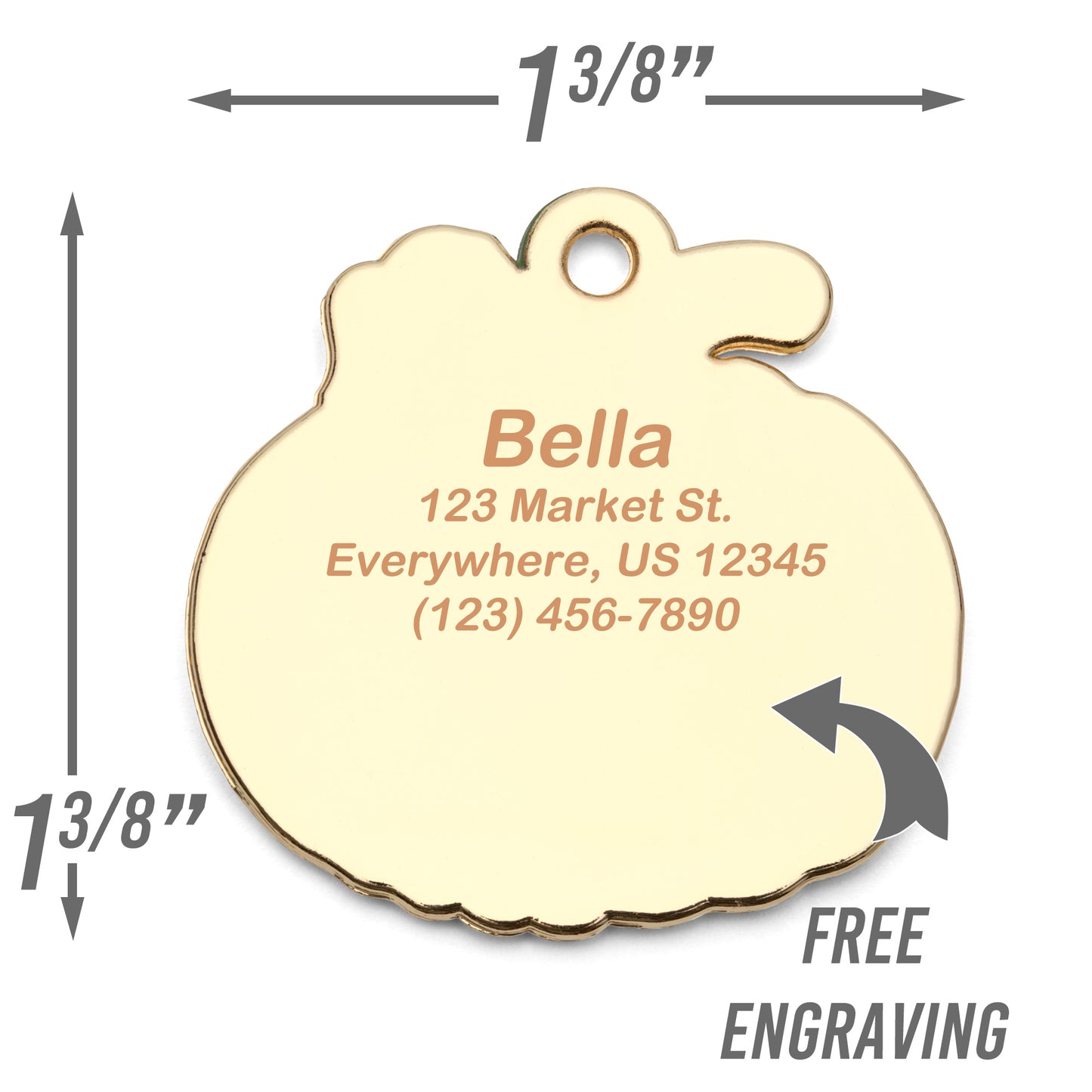 Pumpkin Enamel Dog Tag - Custom Enamel Pet ID Tag