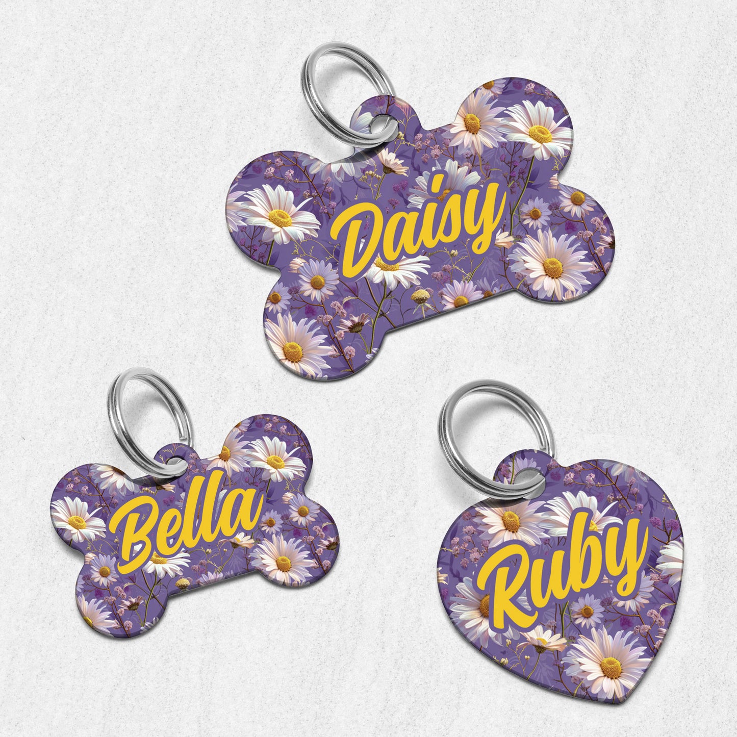 Purple Daisy Dog Tag