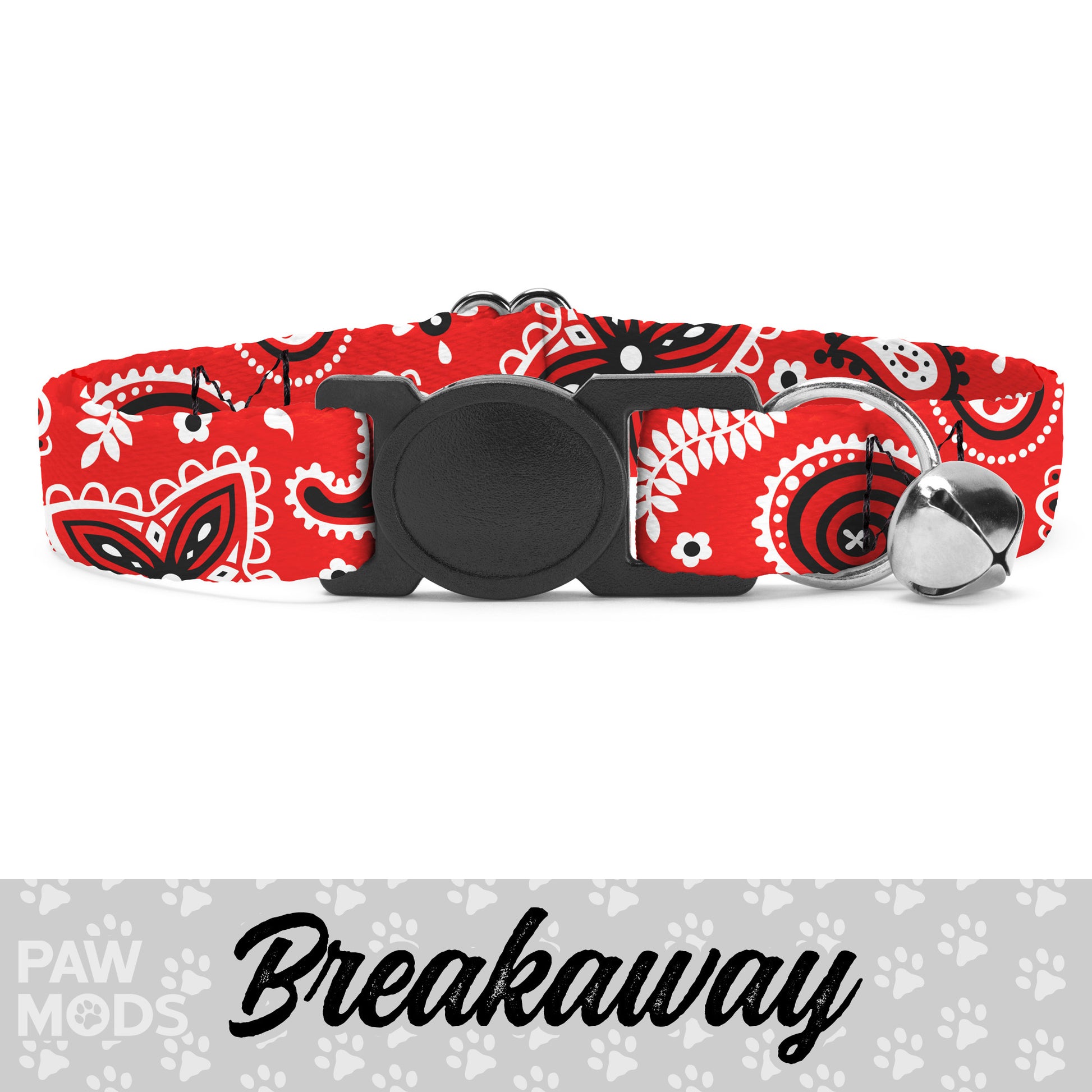 Red Paisley Cat Collar