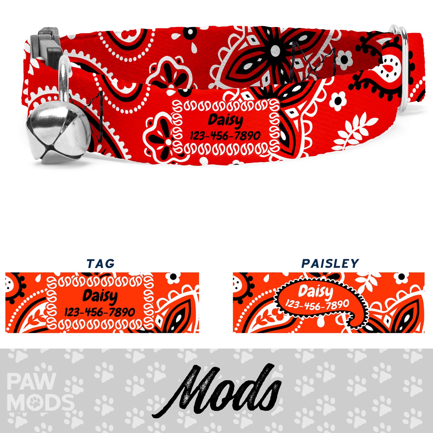 Red Paisley Bandana Cat Collar