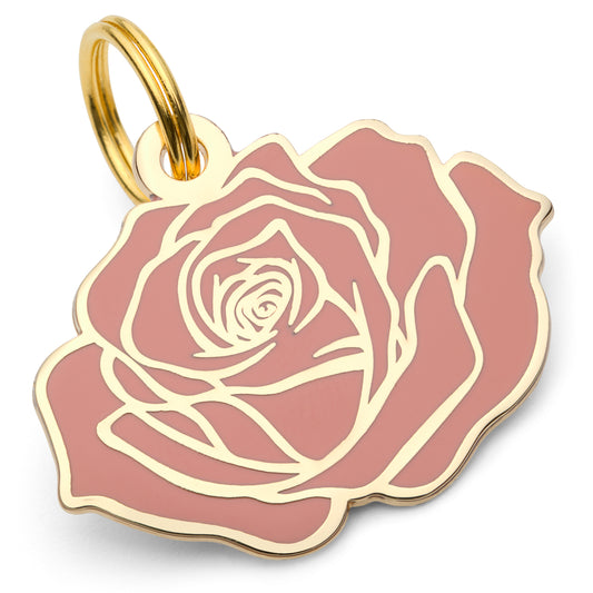Rose Enamel Dog Tag - Custom Enamel Pet ID Tag