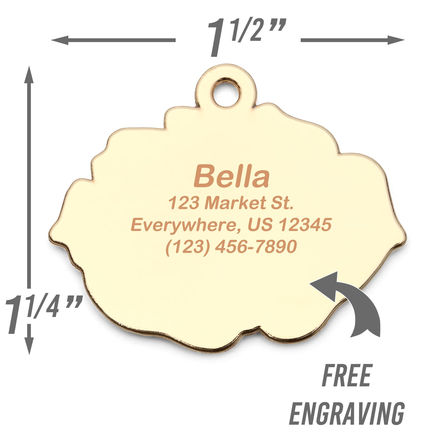 Rose Enamel Dog Tag - Custom Enamel Pet ID Tag