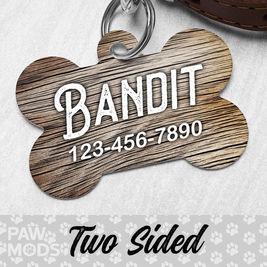 Rustic Wood Dog Tag