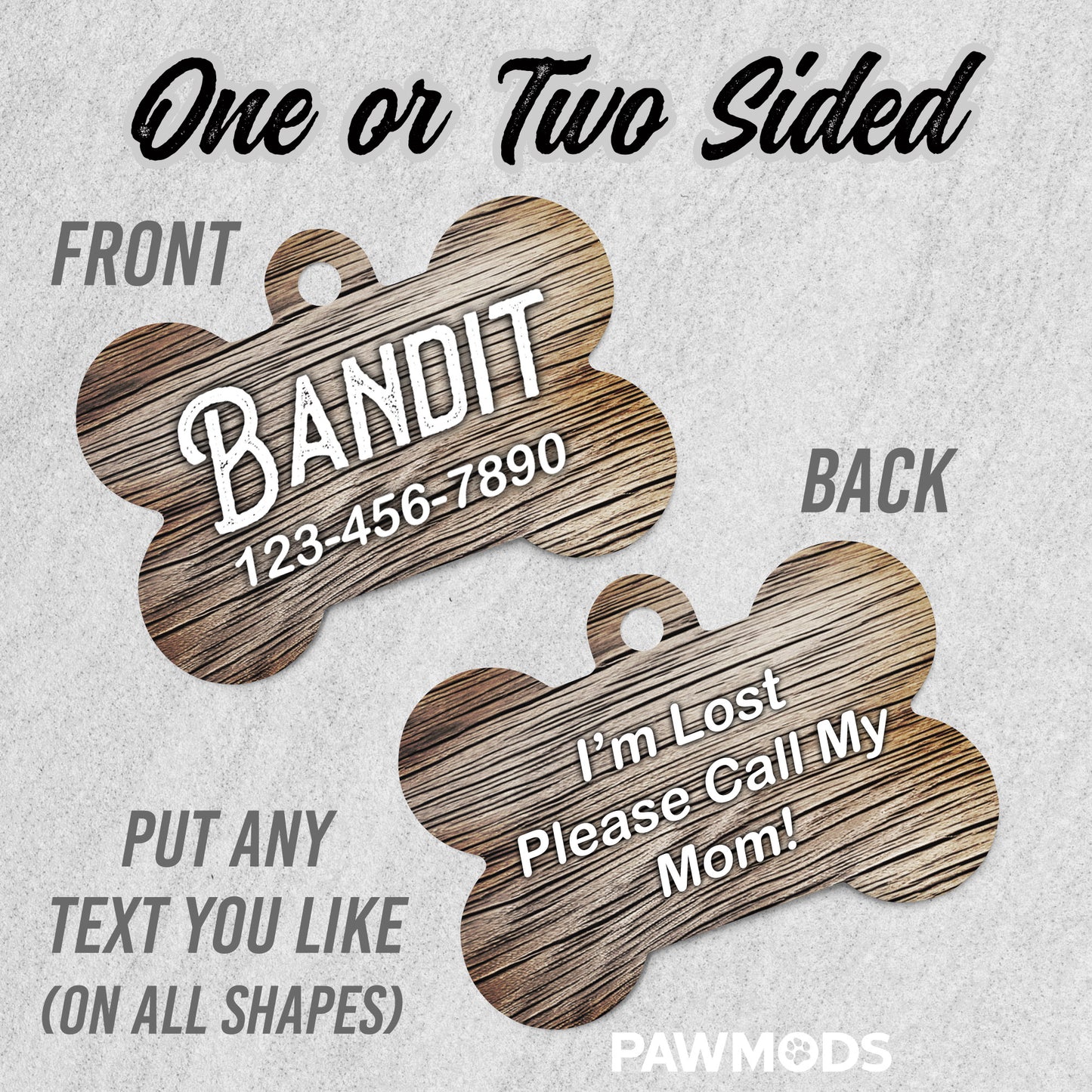 Rustic Wood Dog Tag